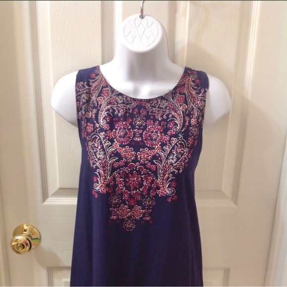 Xhilaration Navy Placed Print Shift Dress - XL - Picture 5 of 8